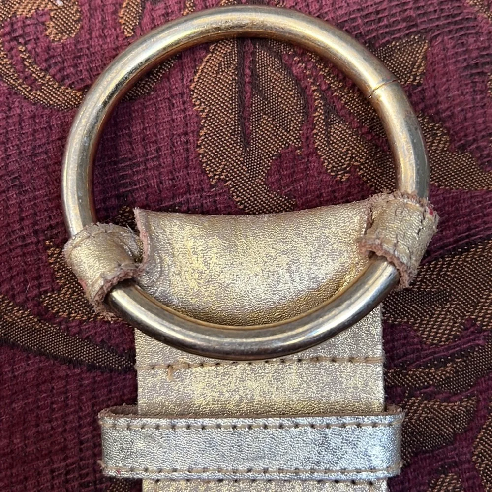 Hollister Brushed Gold Leather Link Belt 44.5” - Y2K style